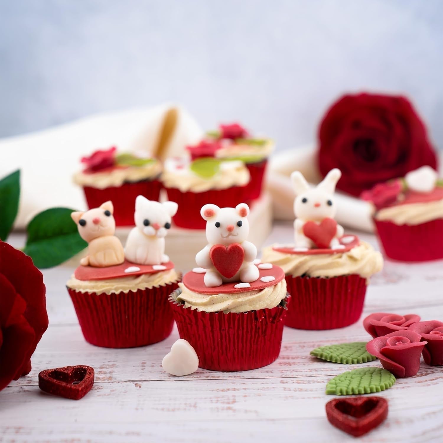 Günthart BackDecor 250 g rode fondant, palmolievrij, scheurbestendig voor het bedekken van taarten en gebak, geschikt voor modelleren, 2 stuks (1 x 250 g) Suikerpasta Naty Shop