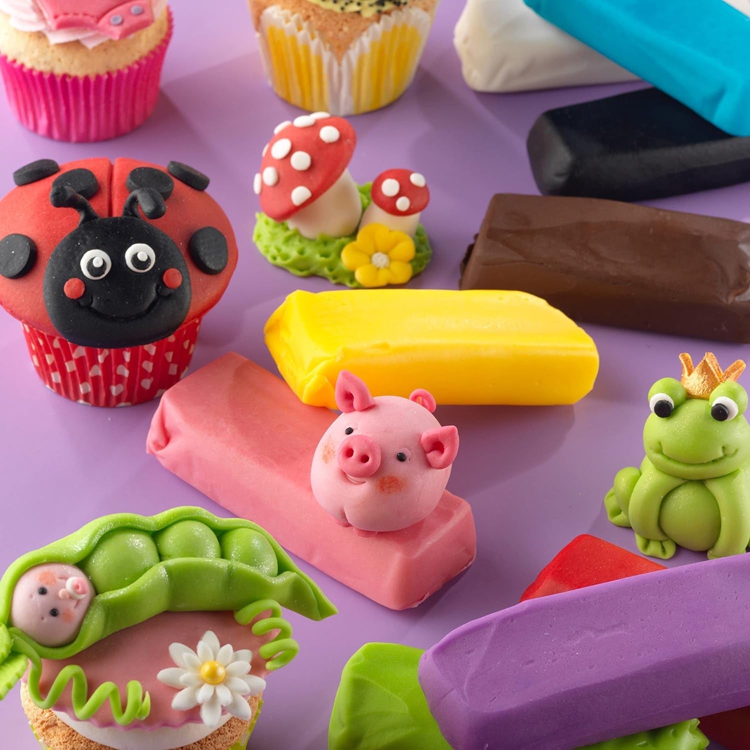 Günthart BackDecor 500g fondant gekleurde fondant, palmolievrij, boetseerklei voor ontwerp, set van 1 (500 gr) Suikerpasta Naty Shop