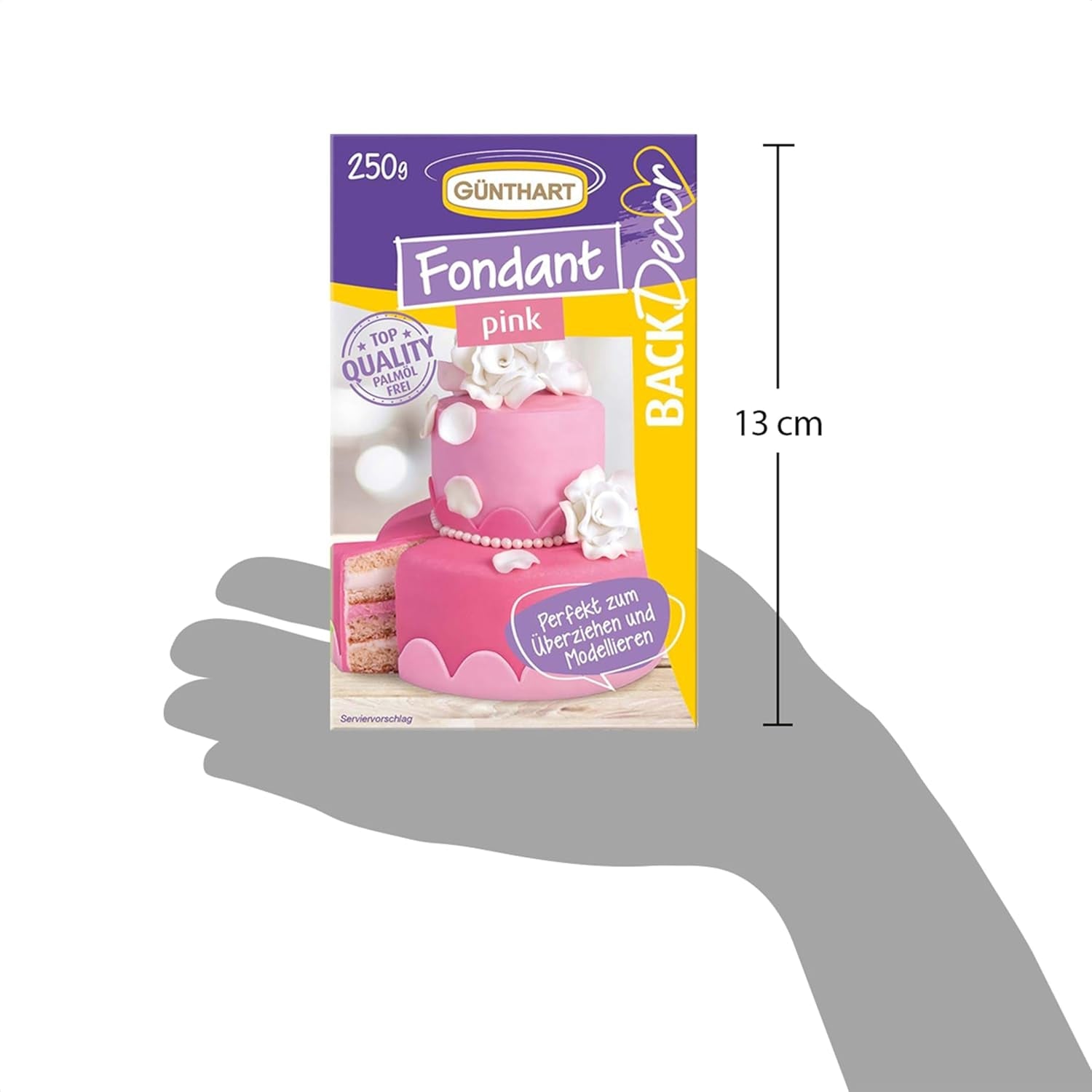 Günthart BackDecor fondant roze | superieure kwaliteit | klaar voor gebruik | zonder palmolie | scheurbestendig | voor het coaten van taarten en gebak | geschikt voor modelbouw | pakje van 2 (1 x 250 g) Naty Shop suikerpasta