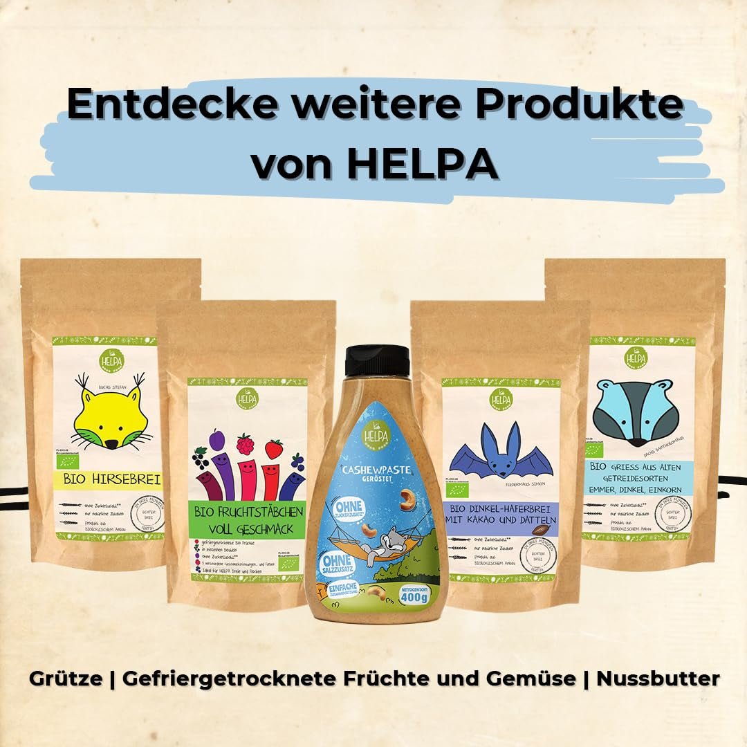HELPA BIO zakjes met fruitpoeder - fruitige smaken - fruit - aardbeien - frambozen - bosbessen - pruimen - zwarte bessen - 100% gevriesdroogd fruit - babyvoeding Gedroogde producten Naty Shop