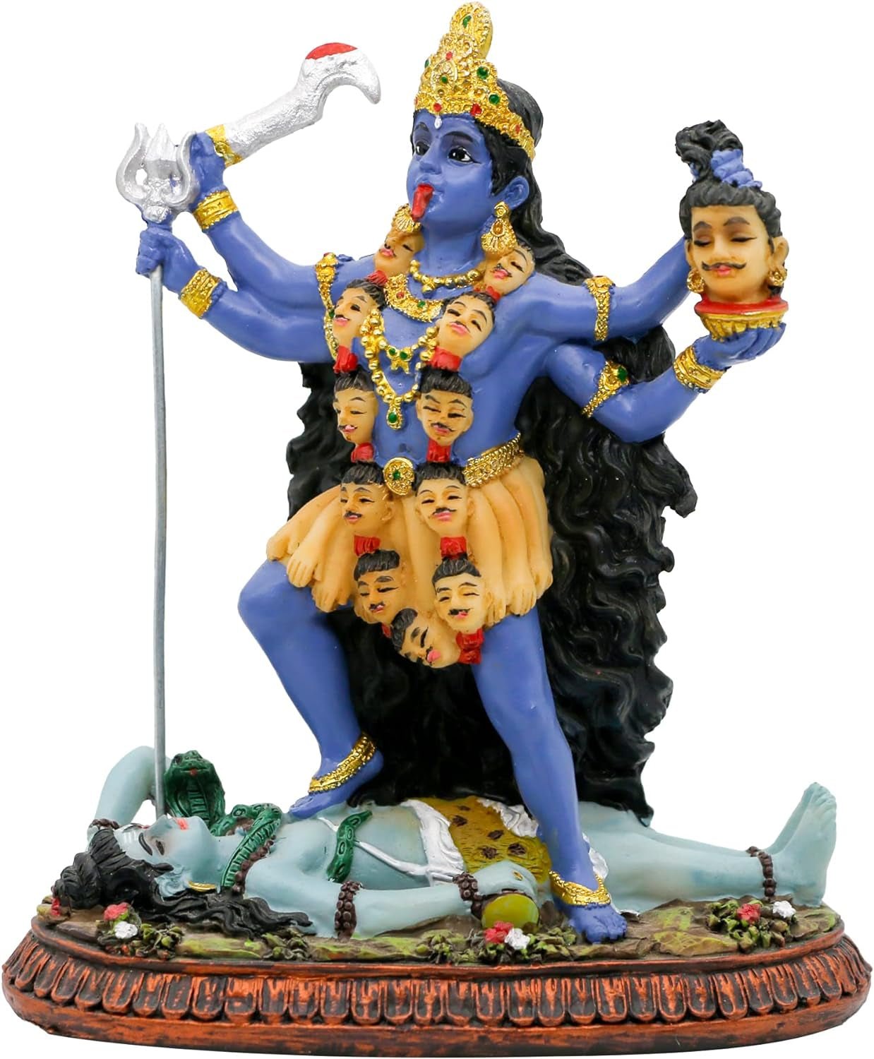 Hindoe-god Kali Ma-standbeeld, India-godin Kali Bhavatarini Destroyer-standbeeld Decoratieve Hindoe-godin van tijd en dood Beeldjes Murti Diwali Pooja Geschenken Thuiskantoor Tempel Mandir-altaar Puja-items Beeldjes en sculpturen Naty Shop Standaardtitel