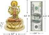 Hindoegodin Laxmi Lotus Sculptuur - Indiase God Lord Lakshmi Puja Standbeeld - India Murti Idol Beeldjes Pooja Item Diwali Geschenken Beeldjes en Sculpturen Naty Shop