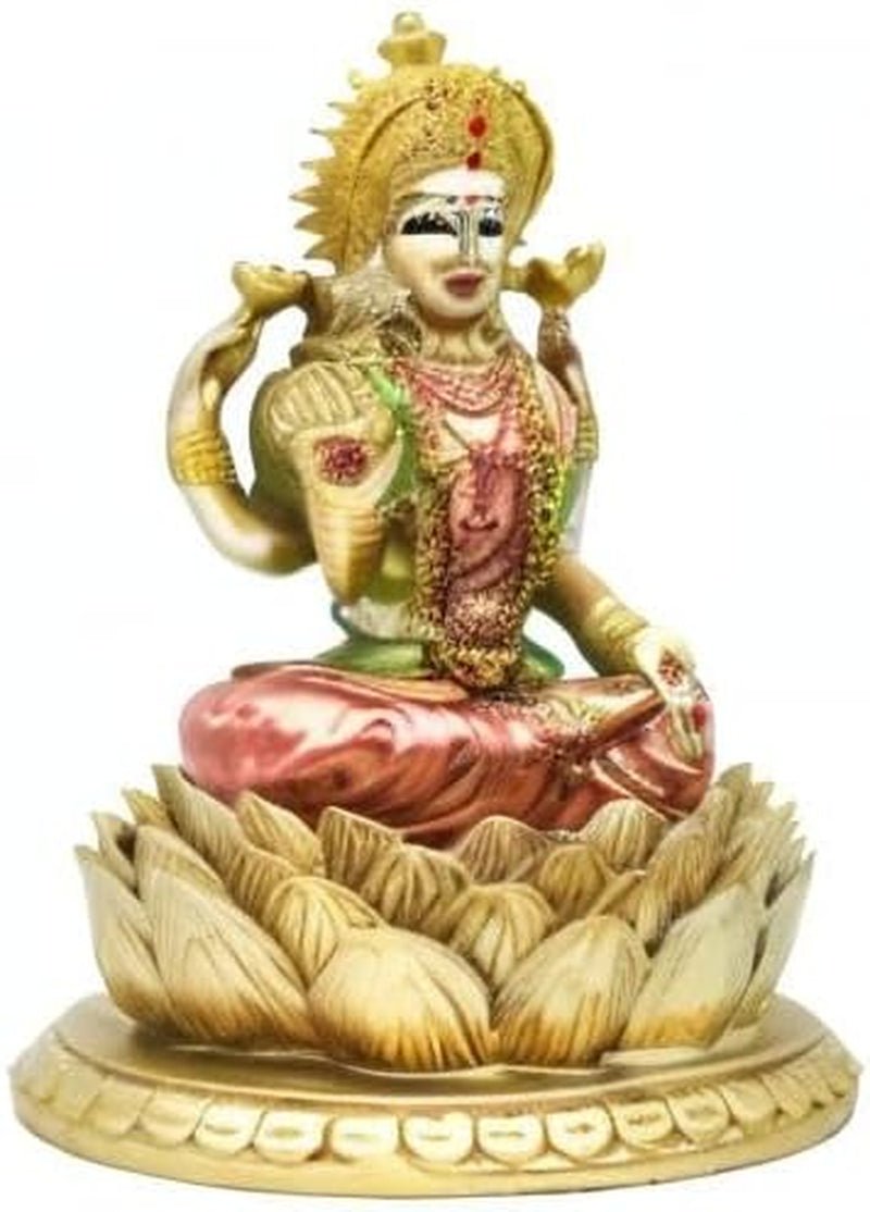 Hindoegodin Laxmi Lotus Sculptuur - Indiase God Lord Lakshmi Puja Standbeeld - India Murti Idol Beeldjes Pooja Item Diwali Geschenken Beeldjes en Sculpturen Naty Shop
