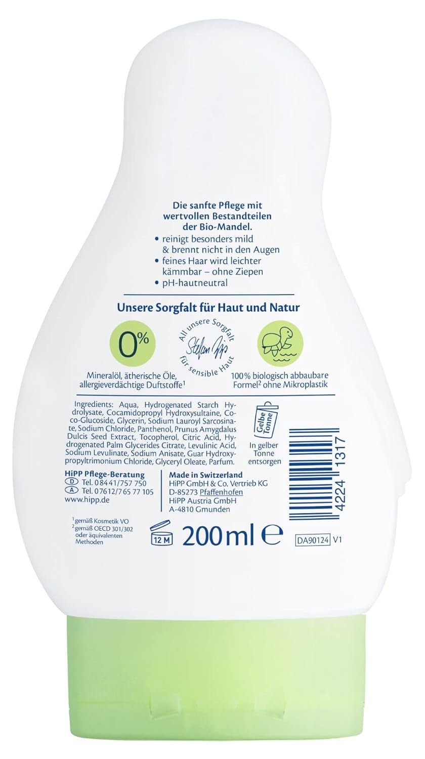HiPP Babysanft 2in1 Shampoo + Douche, 6 stuks (6 x 200 ml) Kinderen - Bad en Huidverzorging Naty Shop