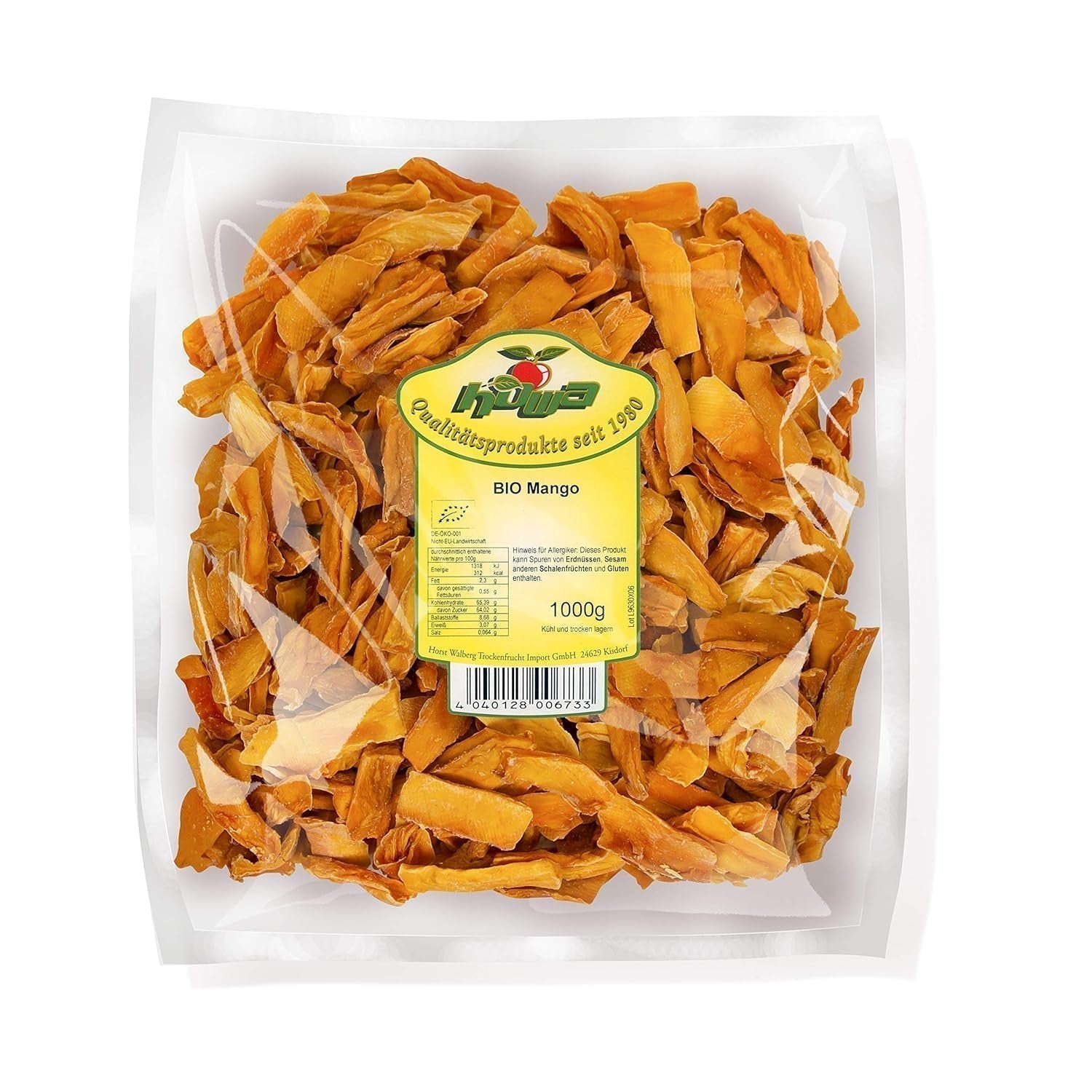 Howa gedroogde mango - gedroogd fruit in biologische kwaliteit, natuurlijk en ongezwaveld - ideaal om te koken, bakken of als gezond tussendoortje - mangoschijfjes - suikervrij - 1000g Naty Shop Gedehydrateerde Producten Standaard titel
