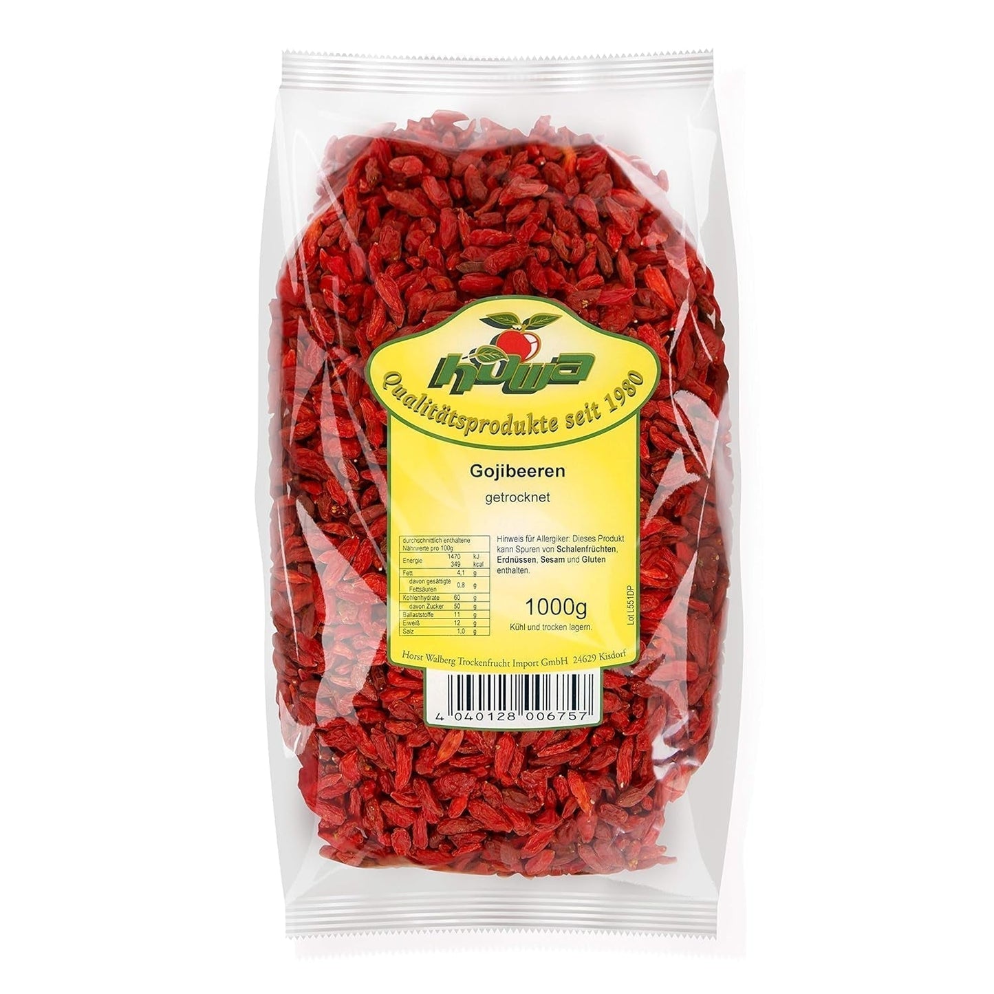 Howa Premium Goji-bessen 1 KG droog - onbehandeld, natuurlijk - superfood uit Azië - ideaal om te koken, bakken of als gezond tussendoortje - Goji-bessen 1000 g Gedroogde producten Naty Shop Standaard titel