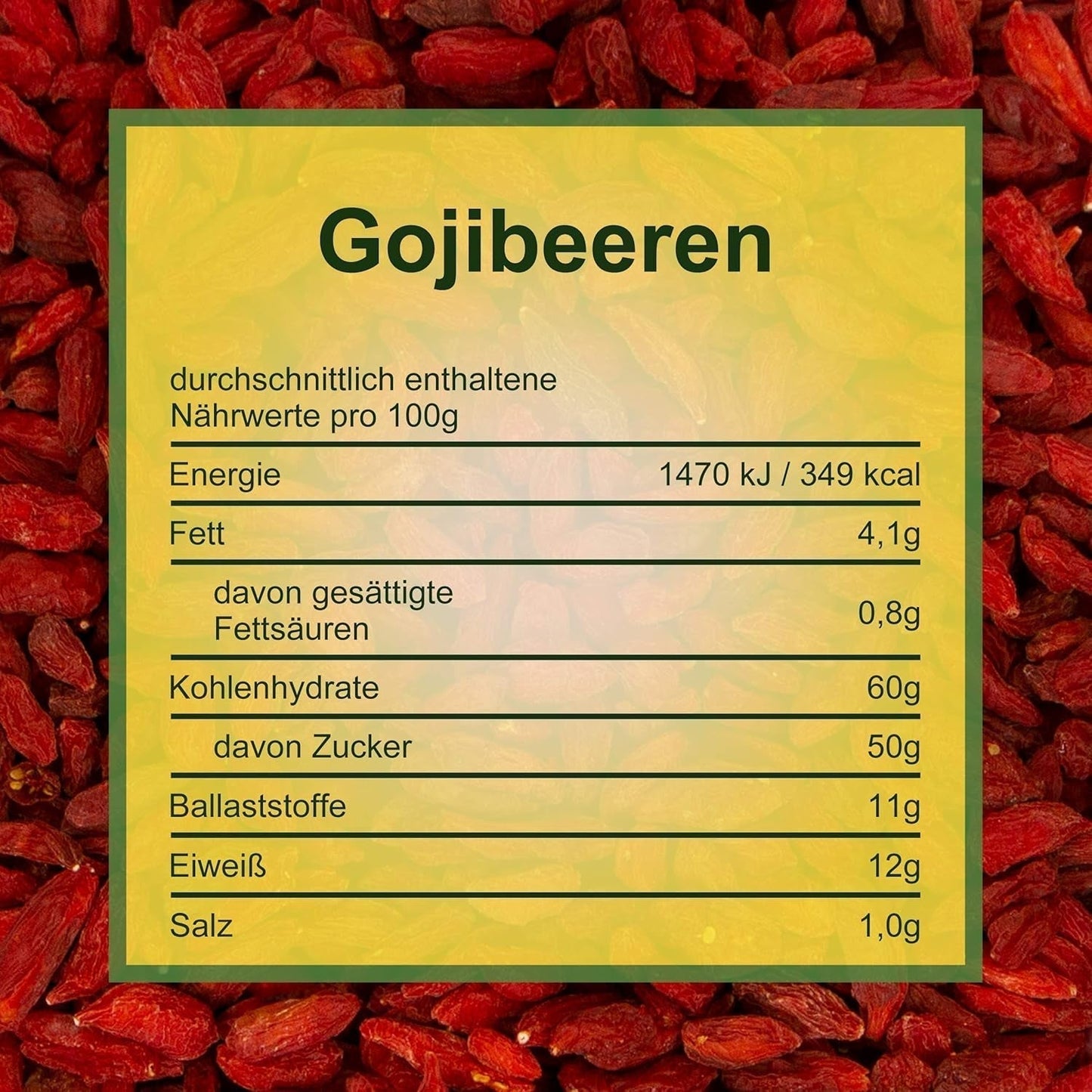 Howa Premium Goji-bessen 1 KG droog - onbehandeld, natuurlijk - superfood uit Azië - ideaal om te koken, bakken of als gezond tussendoortje - Goji-bessen 1000 g Gedroogde producten Naty Shop