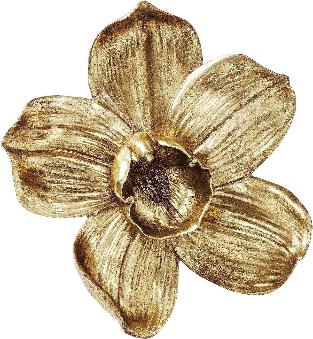 Kare Design wanddecoratie Orchidee, wit, XL, wanddecoratie, orchideebloemlook, handgemaakt, 25x24x7 cm (h/b/d) Beeldjes en sculpturen Naty Shop Goud 40L X 3B Cm