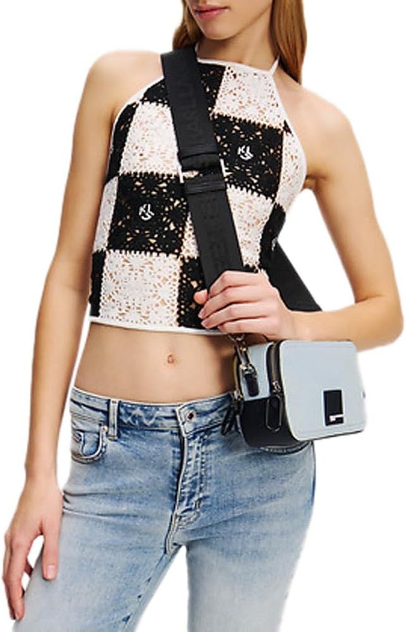 Karl Lagerfeld Jeans Dames Box Logo Cameratas Crossbody, Lichtblauwe Damestassen Naty Shop
