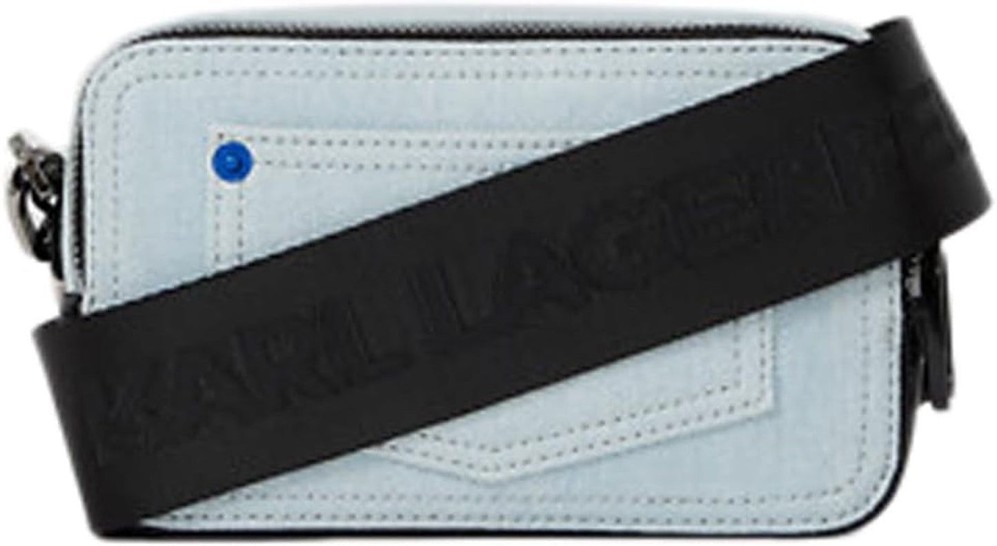 Karl Lagerfeld Jeans Dames Box Logo Cameratas Crossbody, Lichtblauwe Damestassen Naty Shop