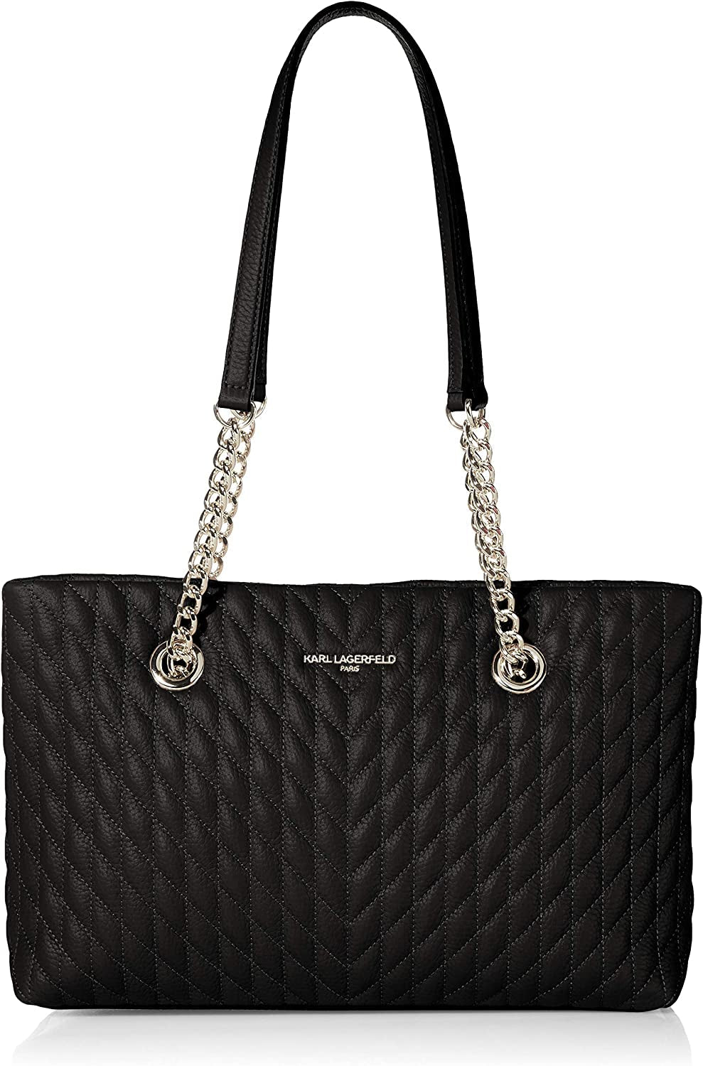 KARL LAGERFELD Karolina Tote Bag Dames Naty Shop Tassen Zwart/Zilver One Size Fits All