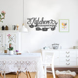 KHayRovies Keuken Wanddecoratie Metaal Deze keuken is gekruid met liefde Zwart woord Naambord Rustiek Ijzer Letters Citaten voor keuken Boerderij Woonkamer Beelden en sculpturen Naty Shop