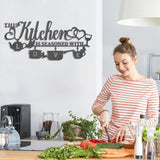 KHayRovies Keuken Wanddecoratie Metaal Deze keuken is gekruid met liefde Zwart woord Naambord Rustiek Ijzer Letters Citaten voor keuken Boerderij Woonkamer Beelden en sculpturen Naty Shop