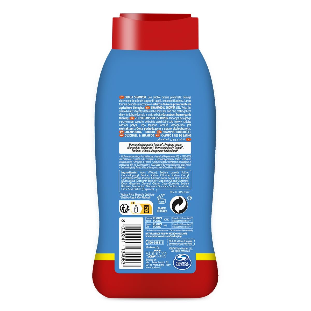 | Kids - Paw Patrol - Kinderdoucheshampoo, douchezeep voor lichaam en haar, hygiëneproducten voor kinderen, met biologisch haverextract, 250 ml Kinderen - Bad- en huidverzorging Naty Shop