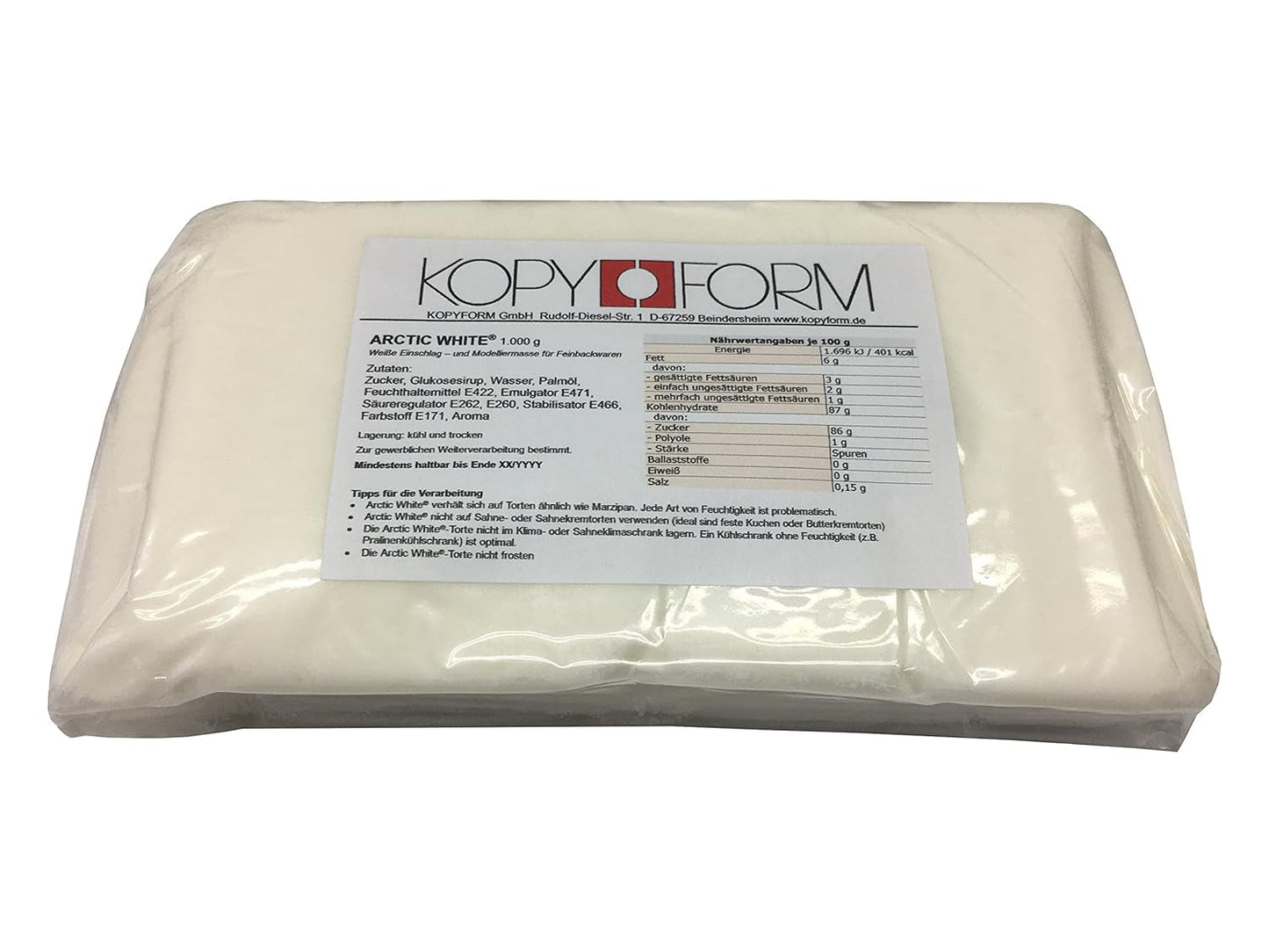 KOPYFORM rolfondant Arctic White® 5kg, wit Suikerpasta Naty Shop Standaardtitel