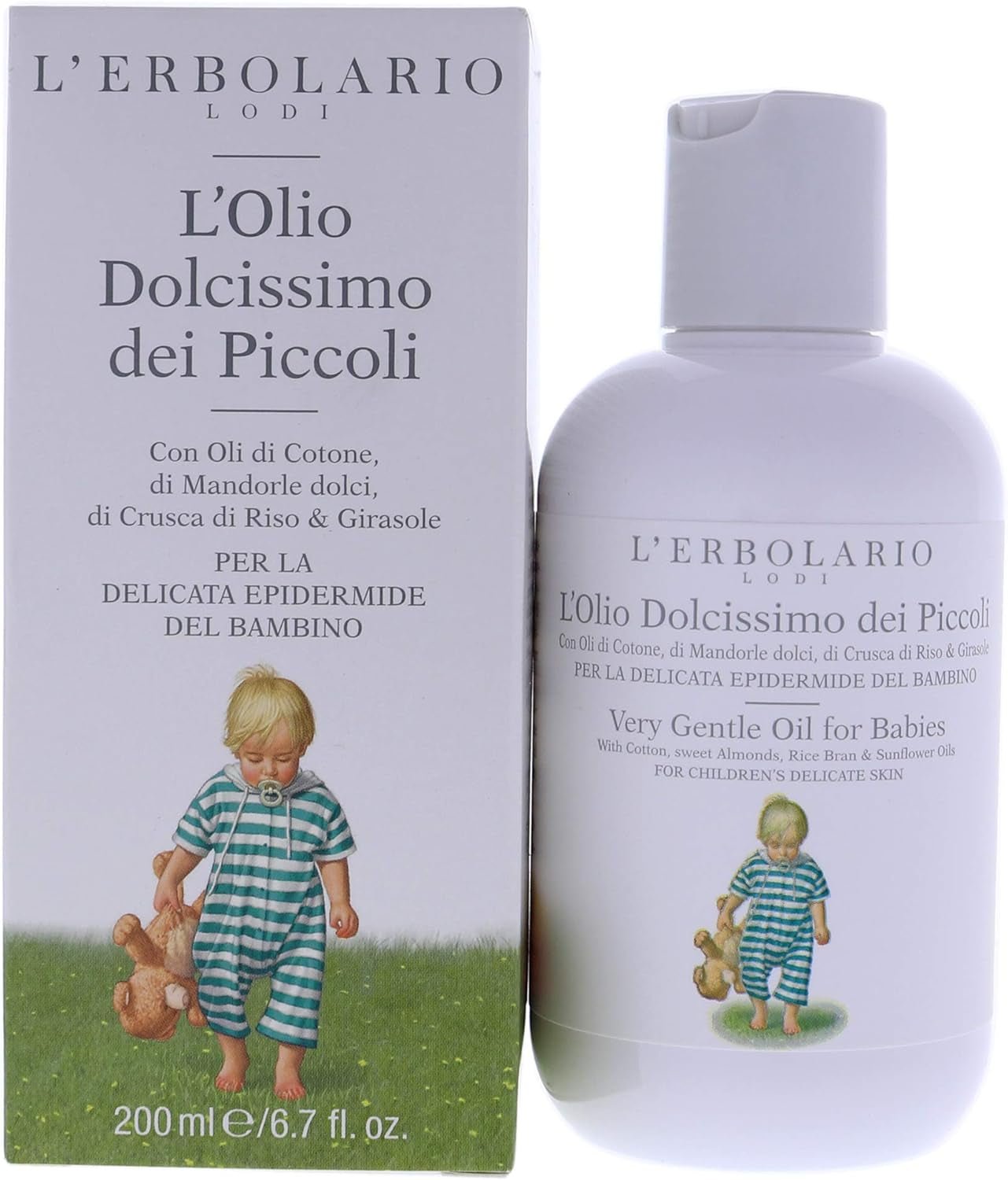 L'Erbolario baby- en kinderverzorgingsbabyolie, 1 pakje (1 x 200 ml) Kinderen - Bad- en huidverzorging Naty Shop Standaardtitel