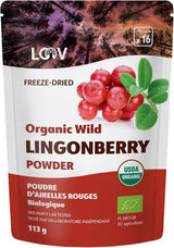 LOOV biologisch bosbessenpoeder gemaakt van 100% hele, gevriesdroogde wilde bosbessen geoogst in de bossen van Noord-Europa 113g, zonder toegevoegde suiker Naty Shop Gedehydrateerde producten 113G Cranberry Poeder