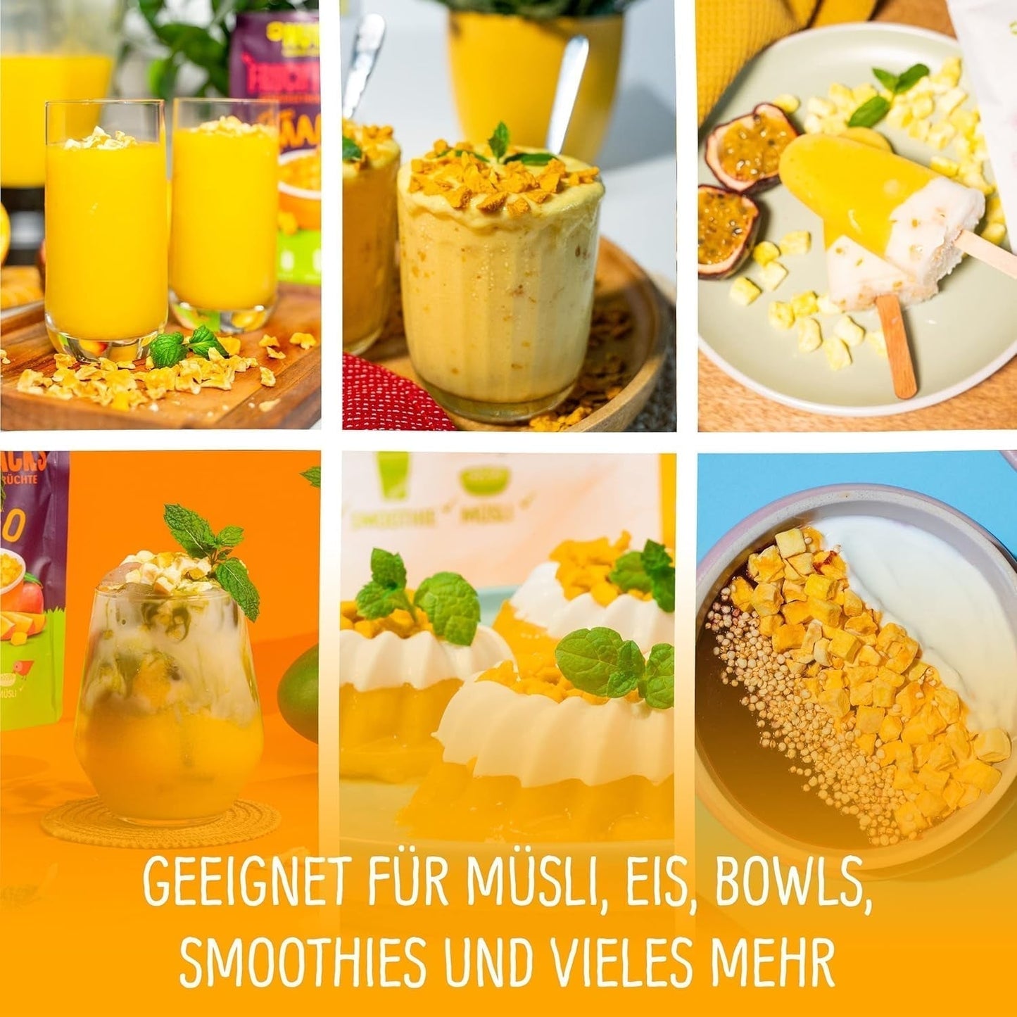 Gevriesdroogde mango: 100g gevriesdroogd fruit uit malse stukjes mango zonder toegevoegde suiker - gedroogde mango - gedroogde mango - gedroogd fruit - gedroogd fruit van NutriPur Gedroogde producten Naty Shop