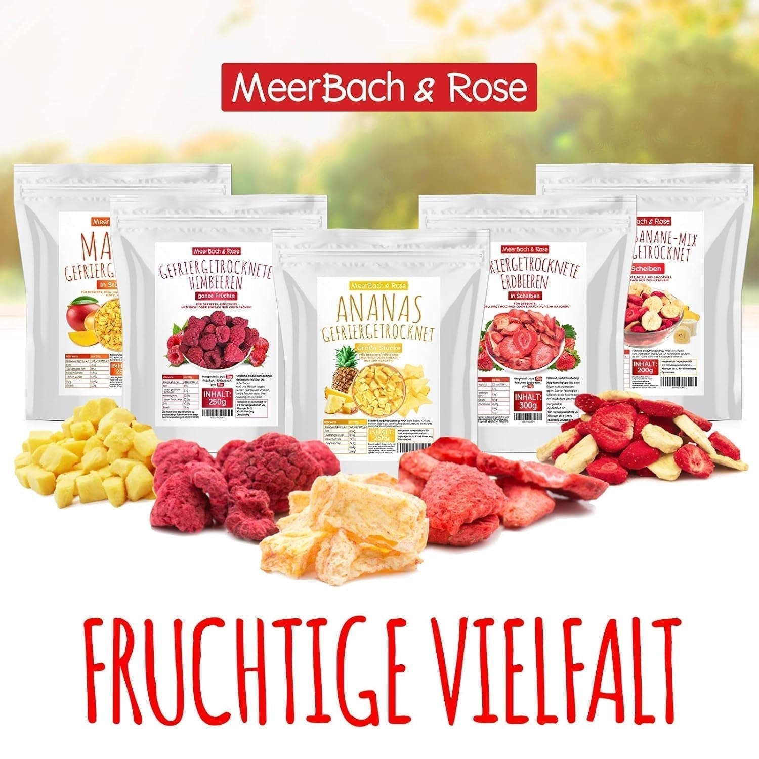 Gevriesdroogde mango, 250g gevriesdroogd fruit, zonder toevoegingen, fruitig, gemaakt in Duitsland Gedroogde producten Naty Shop