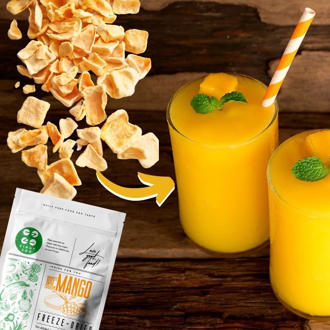 Gevriesdroogde mango | Zonder toegevoegde suiker Gevriesdroogde Mango | Gevriesdroogde mango Mangofruit Gedroogde mango | Gedroogde mango Gedroogd fruit zonder toevoegingen | ZingyZoo gedroogde mango (100g) Naty Shop gedehydrateerde producten