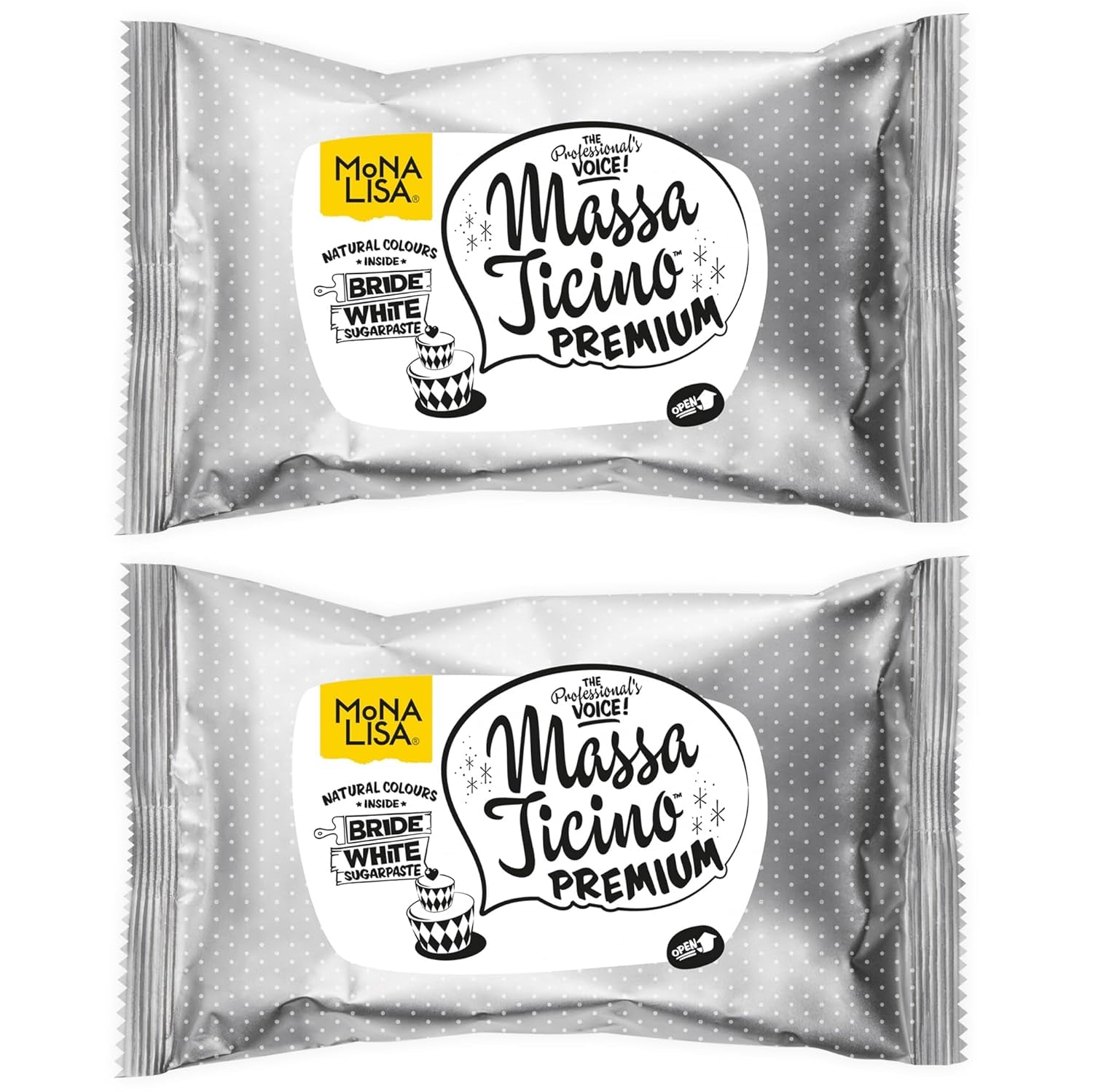Massa Ticino Fondant Wit 2x 1kg - Premium suikerpasta voor decoratieve taarten, rolfondant - perfect voor taarten, modellering en decoraties - witte fondant voor professionele en amateurbakkers Suikerpasta Naty Shop Standaardtitel