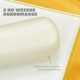 Massa Ticino Fondant Wit 2x 1kg - Premium suikerpasta voor decoratieve taarten, rolfondant - perfect voor taarten, modellering en decoraties - witte fondant voor professionele en amateurbakkers Suikerpasta Naty Shop