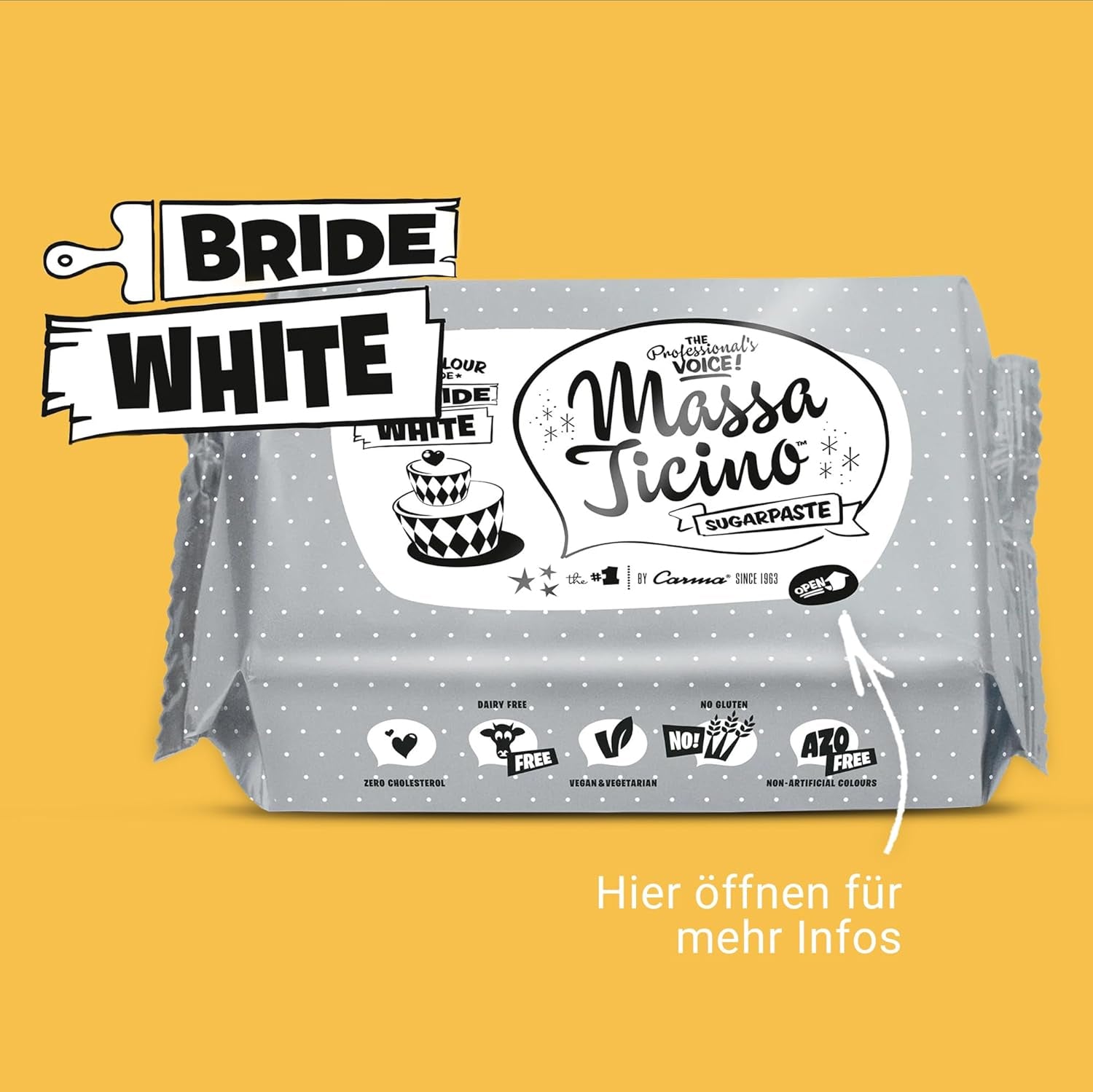 Massa Ticino Set 1x witte fondant 250g en 1x zwarte fondant 250g - Premium suikerpasta voor taarten, rolfondant - Perfect voor taarten, modellering en decoraties - Fondant voor professionele en amateurbakkers Suikerpasta Naty Shop