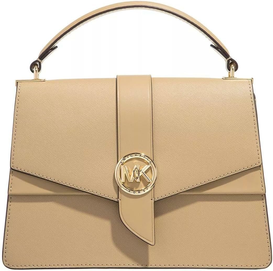 Michael Kors Dames Md Th Satchel Groene Tas Tas Dames Naty Shop Camel