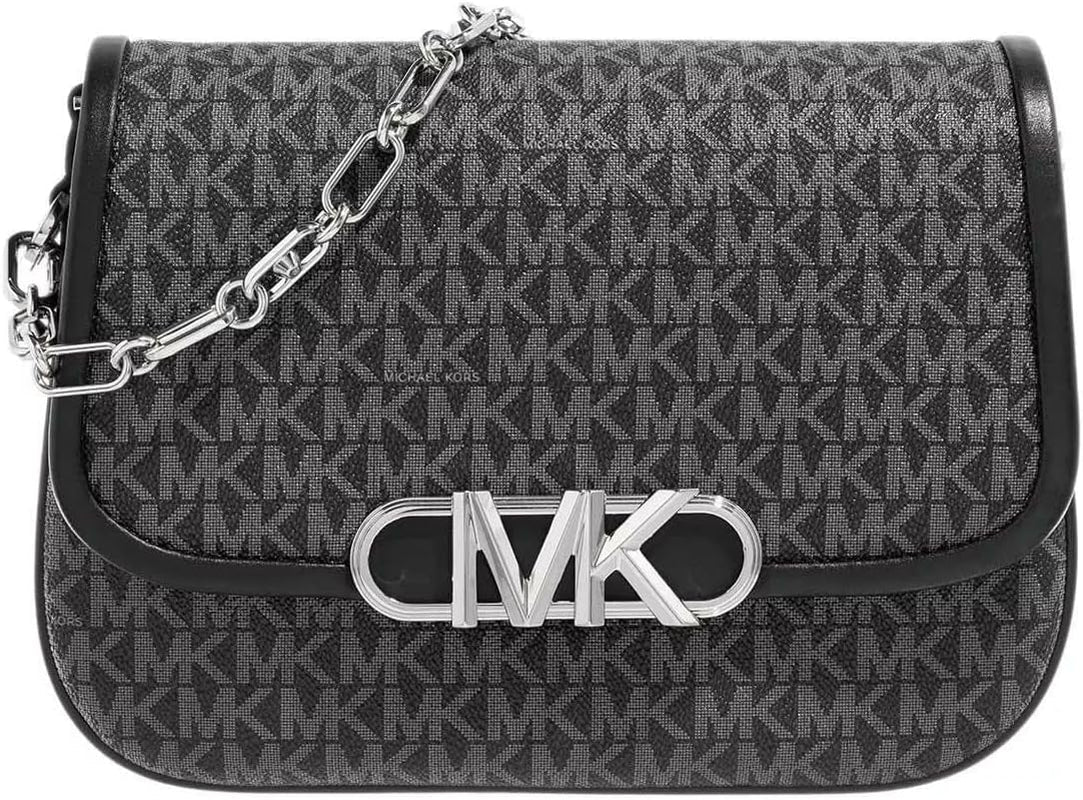 Michael Kors Dames Parker Md Saddle Mgr Bag Damestassen Naty Shop Blk/Opticwht