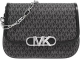 Michael Kors Dames Parker Md Saddle Mgr Bag Damestassen Naty Shop Blk/Opticwht