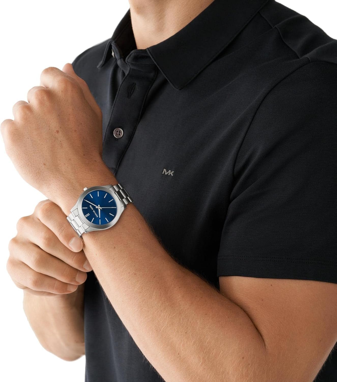 Michael Kors - Slim Runway Collection Zilverkleurig roestvrijstalen herenhorloge MK1060SET Herenportemonnee Naty Shop