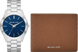 Michael Kors - Slim Runway Collection Zilverkleurig roestvrijstalen herenhorloge MK1060SET Portemonnee Heren Naty Shop Standaardtitel