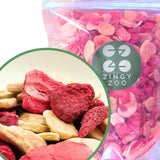 Mix van gevriesdroogd fruit ErdBana XL 300g | Gevriesdroogde bananen + gevriesdroogde aardbeien Proeverijset voor gevriesdroogd fruit | Aardbei en banaan gevriesdroogde fruitmix | ZingyZoo Naty Shop Gedehydrateerde producten 500G Aardbeien en Bananen