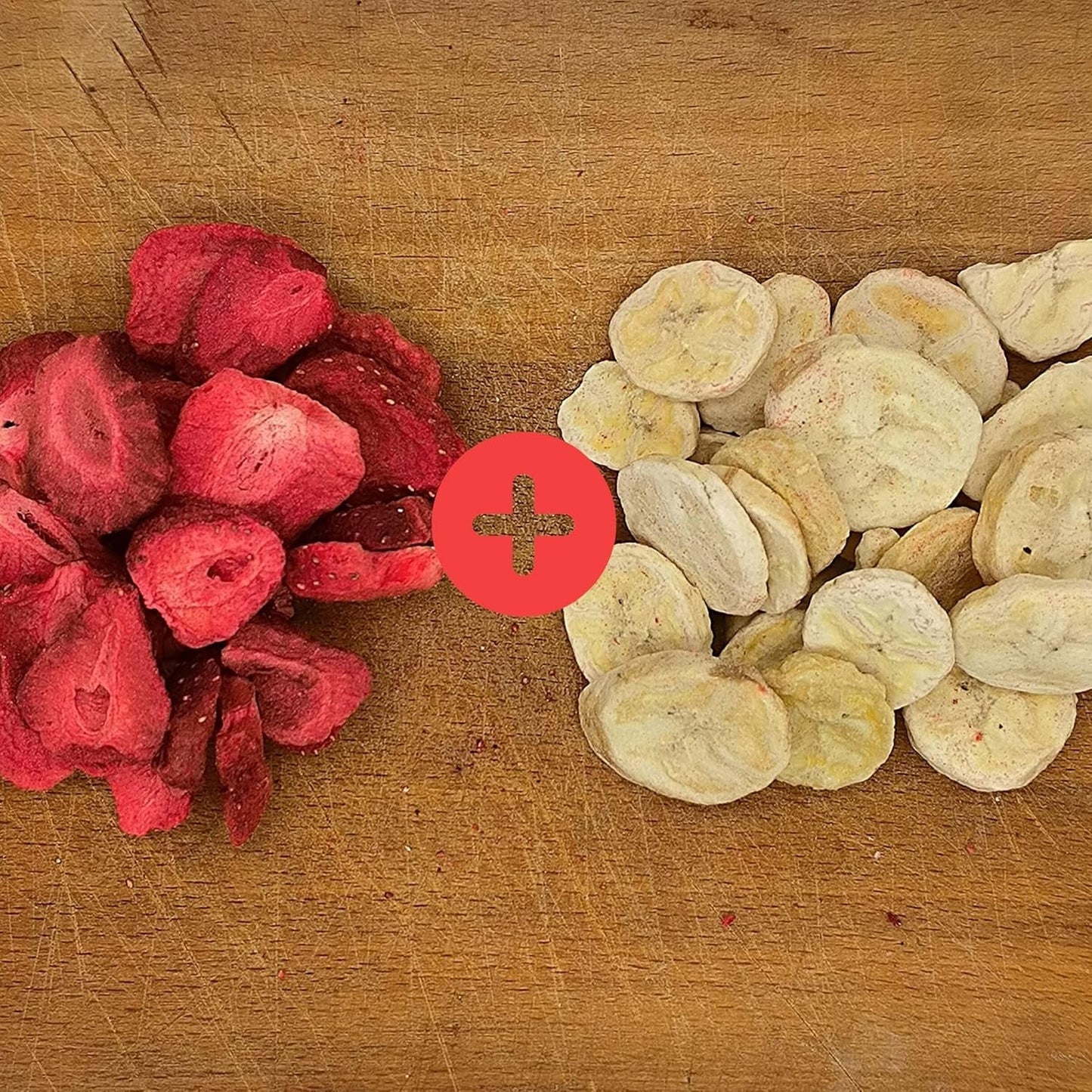 Mix van gevriesdroogd fruit ErdBana XL 300g | Gevriesdroogde bananen + gevriesdroogde aardbeien Proeverijset voor gevriesdroogd fruit | Aardbei en banaan gevriesdroogde fruitmix | ZingyZoo Gedroogde producten Naty Shop