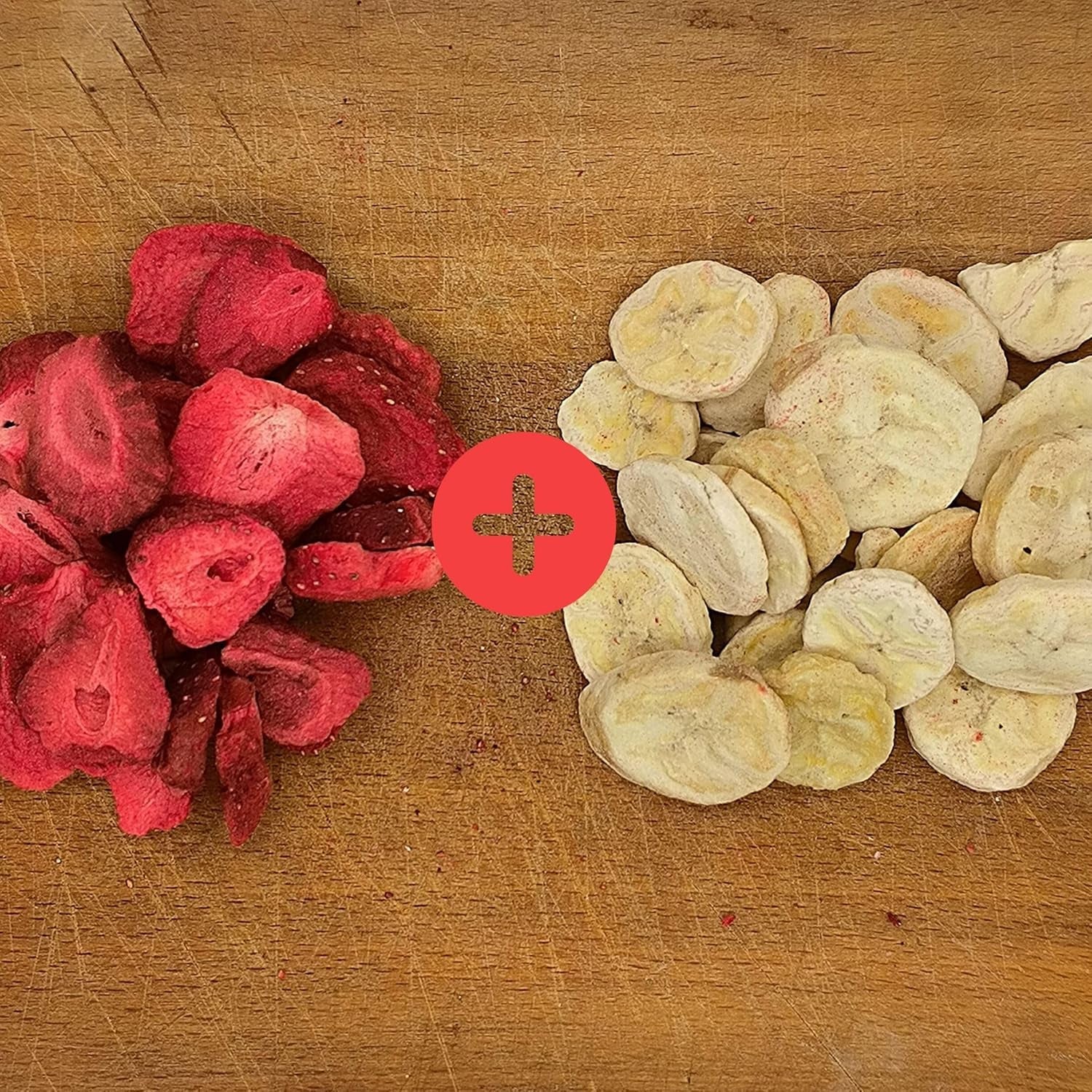 Mix van gevriesdroogd fruit ErdBana XL 300g | Gevriesdroogde bananen + gevriesdroogde aardbeien Proeverijset voor gevriesdroogd fruit | Aardbei en banaan gevriesdroogde fruitmix | ZingyZoo Gedroogde producten Naty Shop