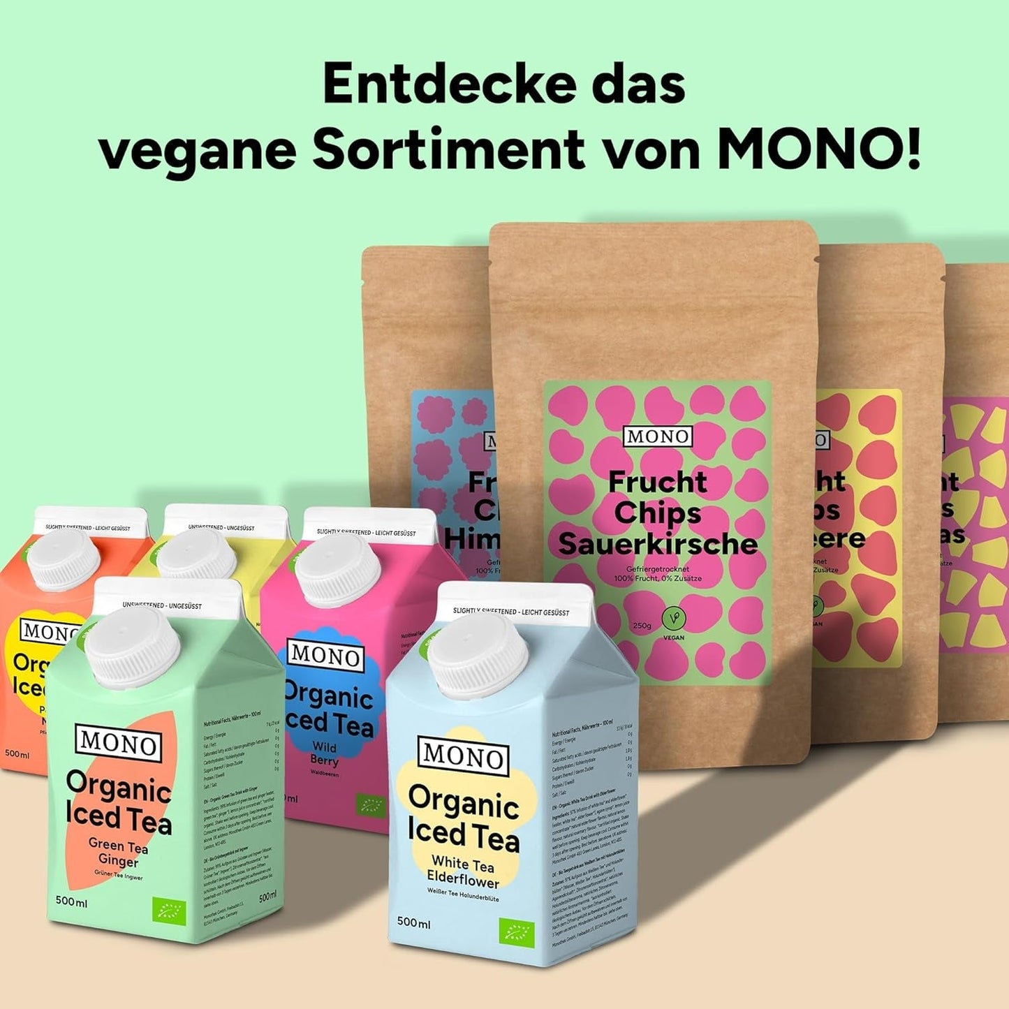Mono gevriesdroogde chips - 300g aardbeichips van 100% natuurlijke aardbeien - gedroogd tropisch fruit - gedroogd aardbeifruit - snack voor muesli en desserts - aardbeienchips Gedroogde producten Naty Shop