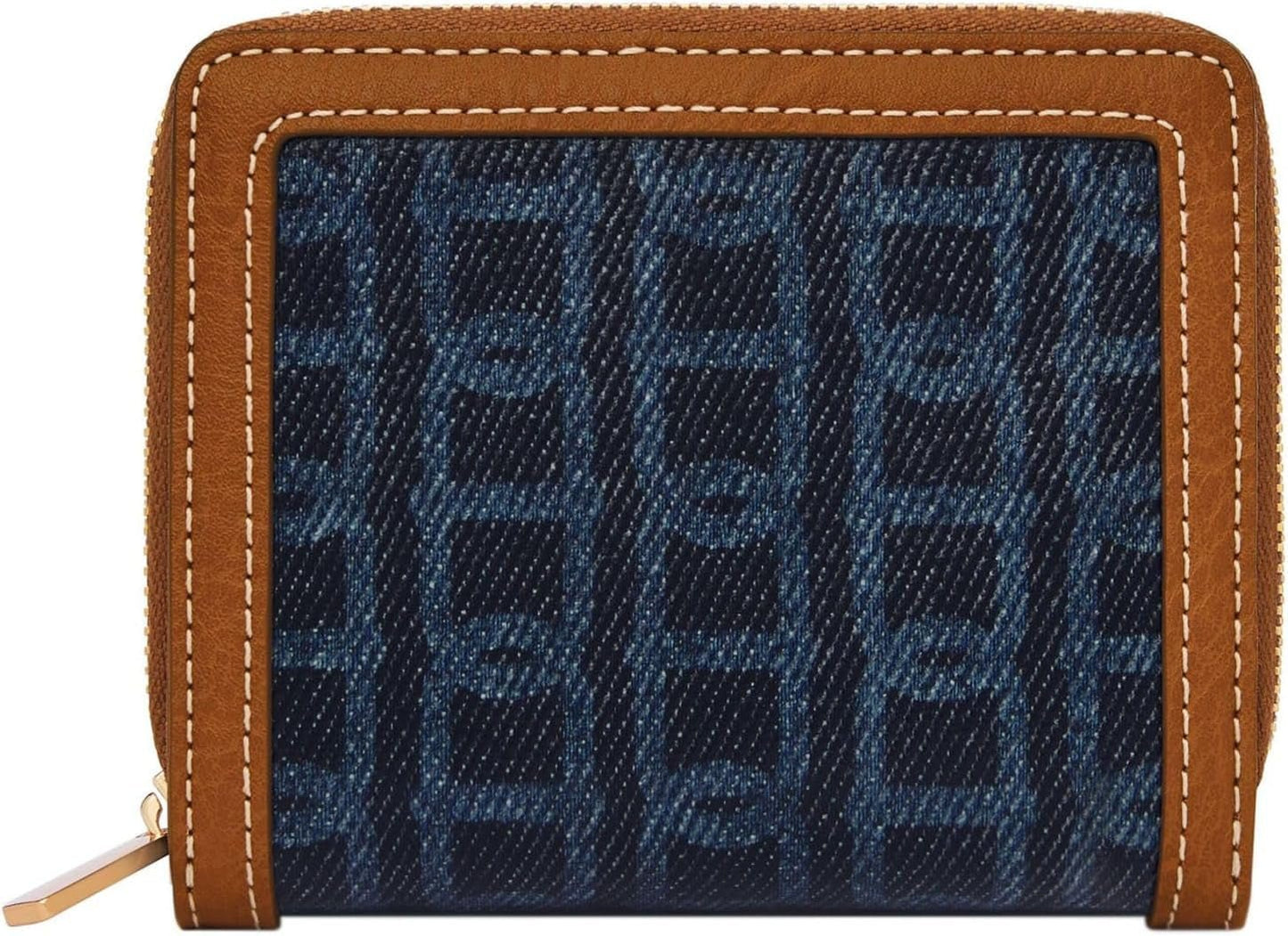 Fossil Logan Multifunctionele Damesportemonnee Dames Naty Shop Blauw 11,1 Cm L X 2,5 Cm B X 8,9 Cm H
