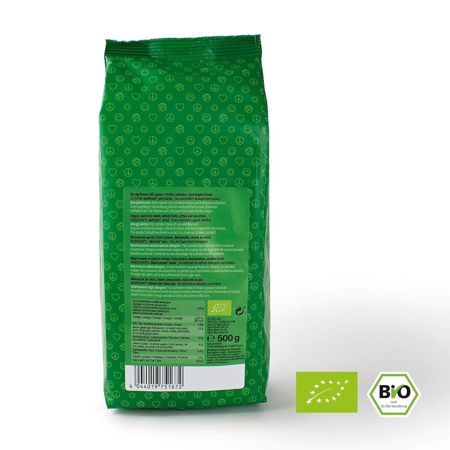 Mundo Feliz Gedroogde abrikozen met pit uit biologische landbouw, 2 x 500 g Gedroogde producten Mijn winkel