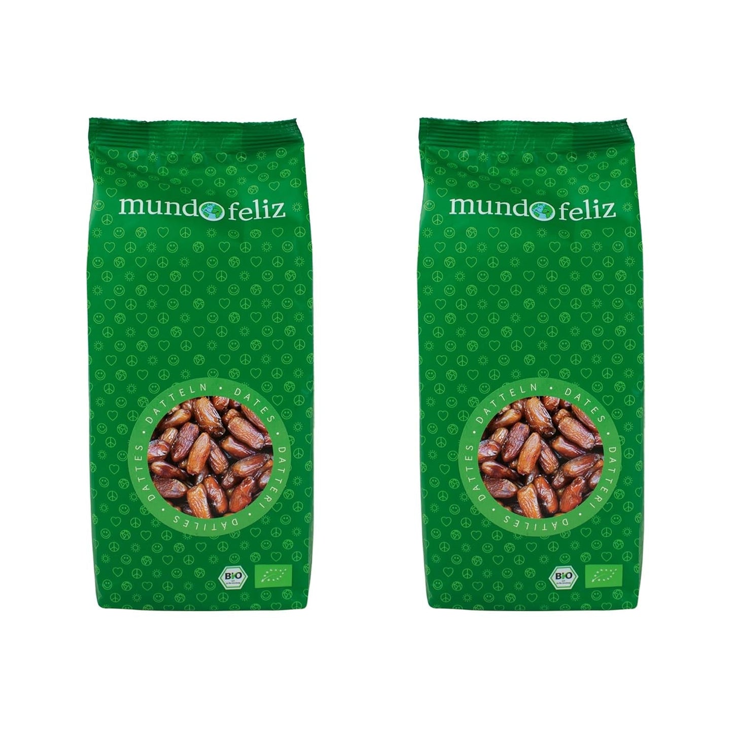 Mundo Feliz Biologische gedroogde dadels met pitten 2 x 500 g Naty Shop Gedehydrateerde producten 500 g (pak van 2)
