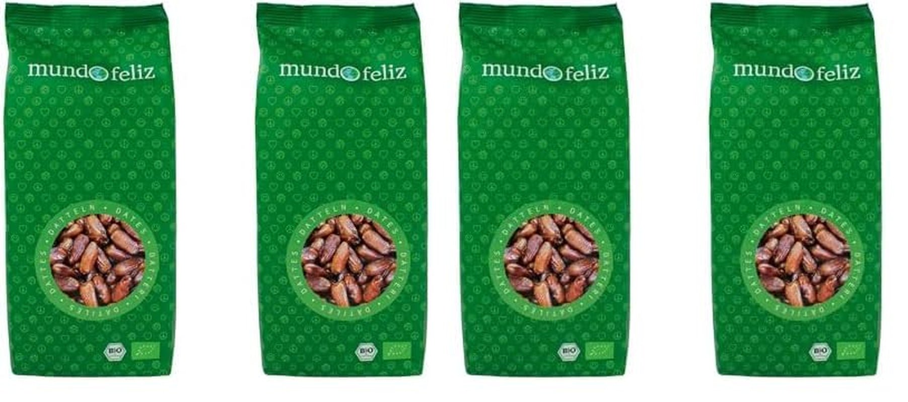 Mundo Feliz Biologische gedroogde dadels met pitten 2 x 500 g Naty Shop Gedehydrateerde producten 500 g (pak van 4)