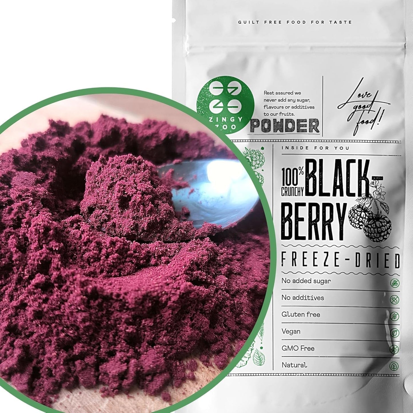 Gevriesdroogde bramen in poeder | 100% gevriesdroogd fruitpoeder Natuurlijk gedroogd fruit zonder toevoegingen | fruitpoeder Gevriesdroogd fruit bramenpoeder Gedehydrateerde producten Naty Shop 100G