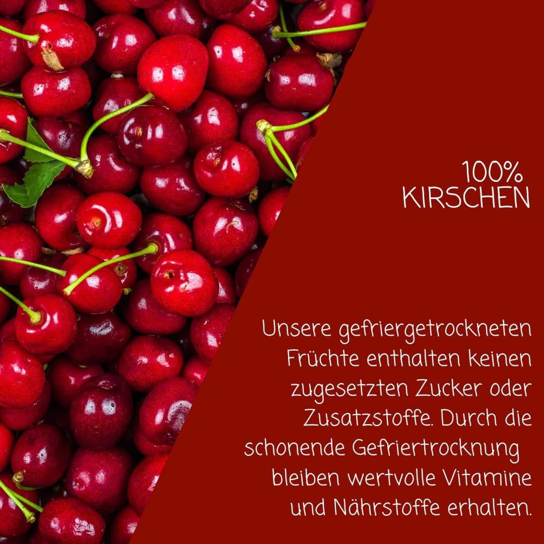 myfruits gevriesdroogde bittere kersen, 80g, zonder toevoegingen, van 100% kersen, gevriesdroogd en gedroogd fruit Gedroogde producten Naty Shop