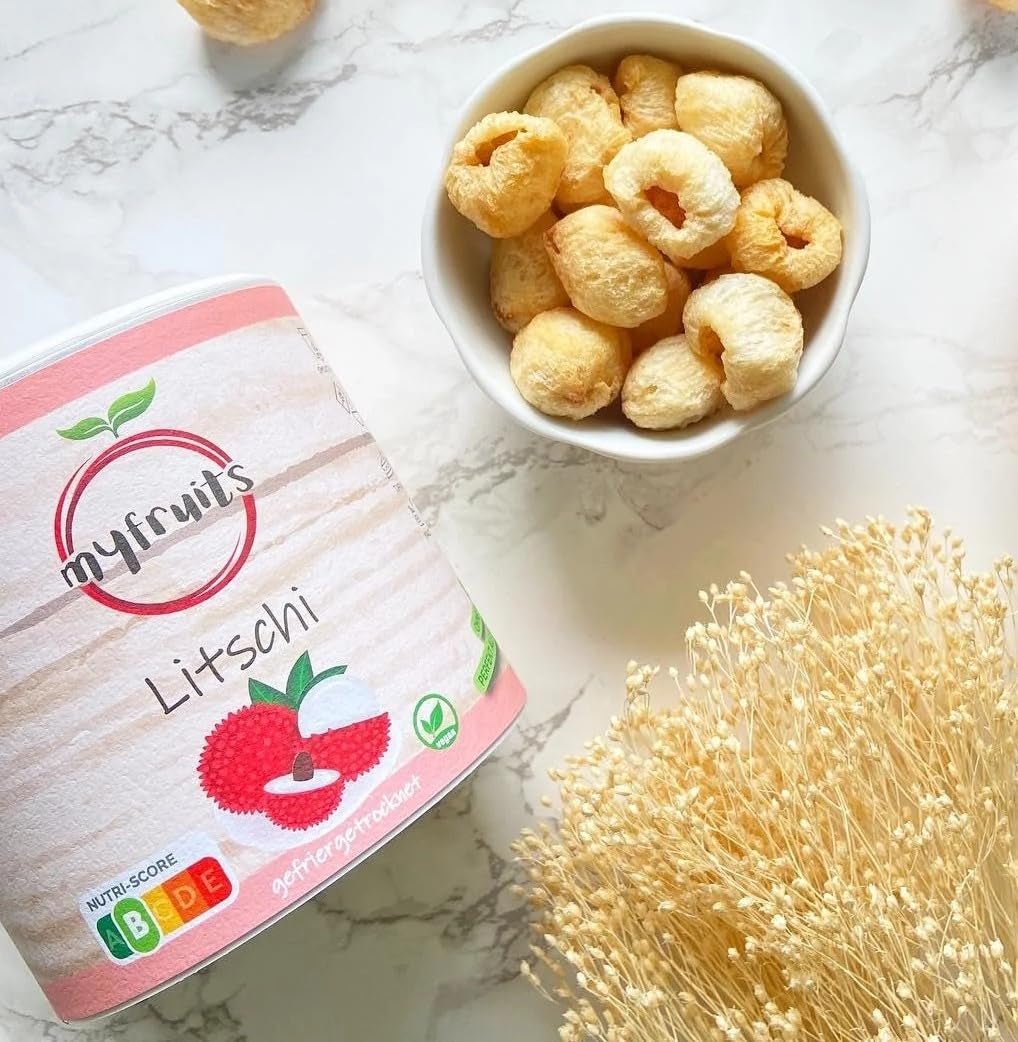 myfruits lychee, gevriesdroogd, 80g, zonder toevoegingen, 100% fruit, gevriesdroogd fruit en gedroogd fruit Gedroogde producten Naty Shop