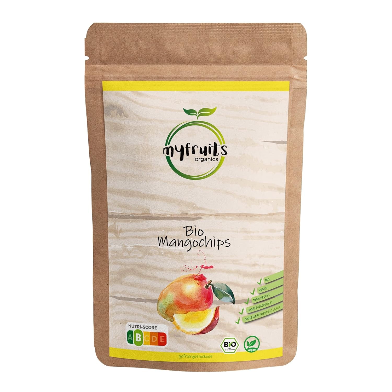 myfruits biologische mango, gevriesdroogd fruit, 300g, fruitchips, geen toevoegingen, 100% mango, gevriesdroogd en gedroogd fruit voor muesli of snacks... Gedroogde producten Naty Shop 300 G (1 pakje)