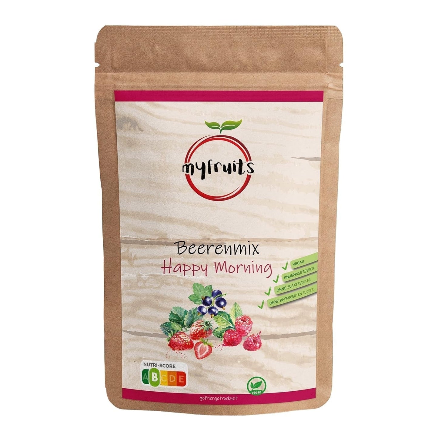 myfruits bessenmix, 300g, gevriesdroogd fruit en bessenmix, geen toegevoegde suiker, aardbeien, frambozen, rode bessen, gedroogd fruitmix Gedehydrateerde producten Naty Shop 300 G (1 pakje)