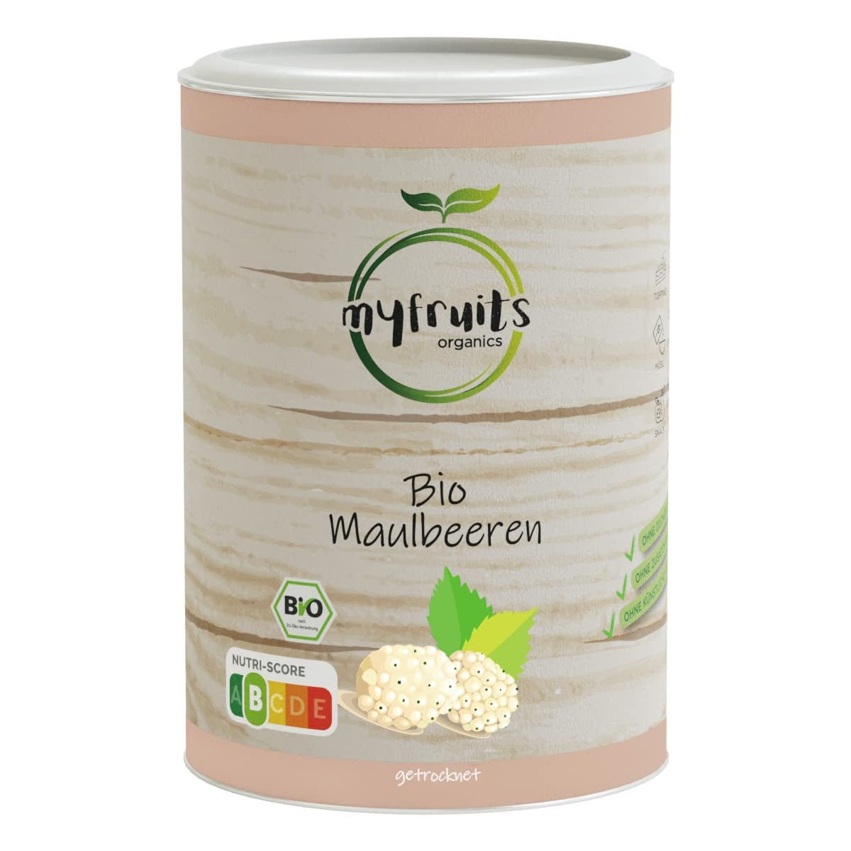 myfruits biologische gedroogde bramen, 750g, zongedroogd, geen toevoegingen. Van gecertificeerde biologische landbouw, gedroogde witte bramen Gedroogde producten Naty Shop 300 G (1 pakje)