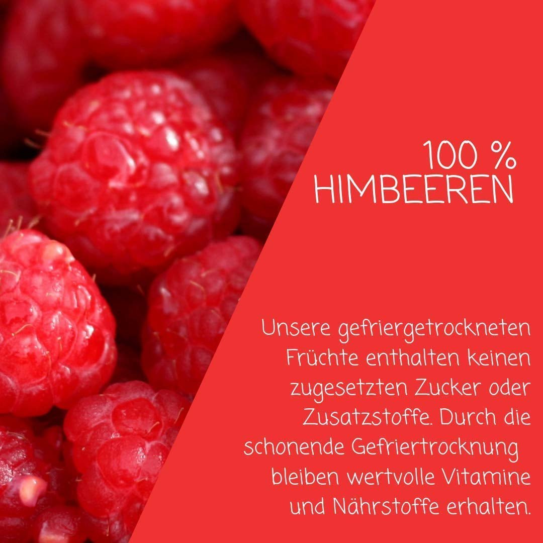 myfruits framboos, gevriesdroogd, 300g, zonder toevoegingen, 100% gedroogde framboos, gevriesdroogd fruit voor muesli of als tussendoortje... Gedroogde producten Naty Shop