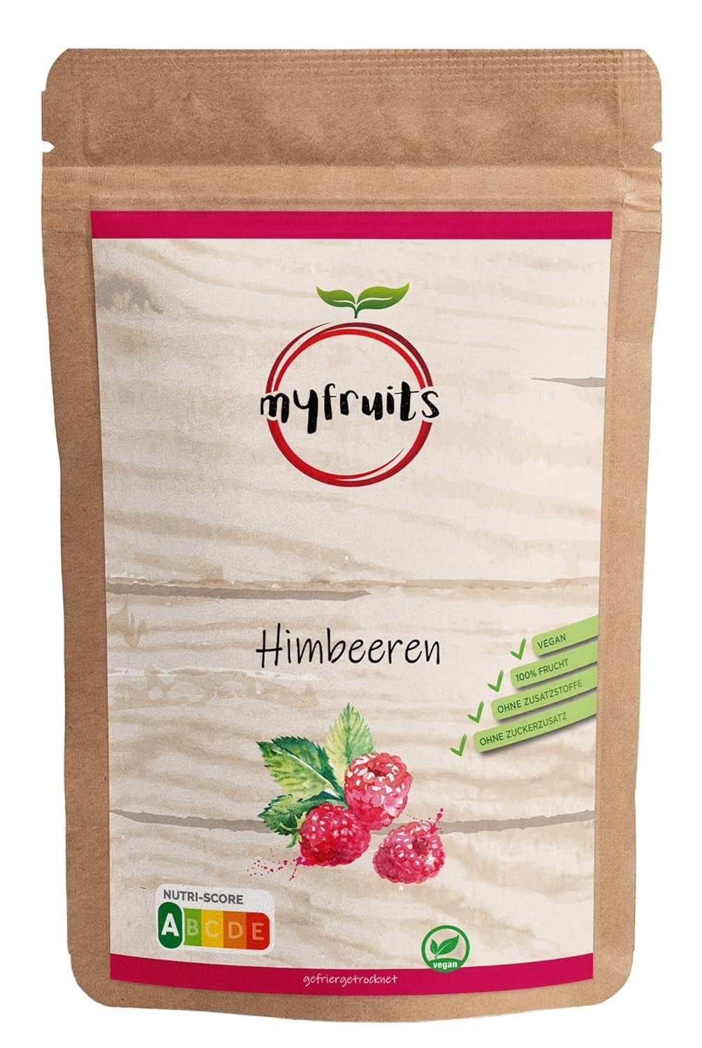 myfruits frambozen, gevriesdroogd, 300g, zonder toevoegingen, 100% gedroogde frambozen, gevriesdroogd fruit voor muesli of als tussendoortje... Gedroogde producten Naty Shop 300 G (1 pakje)