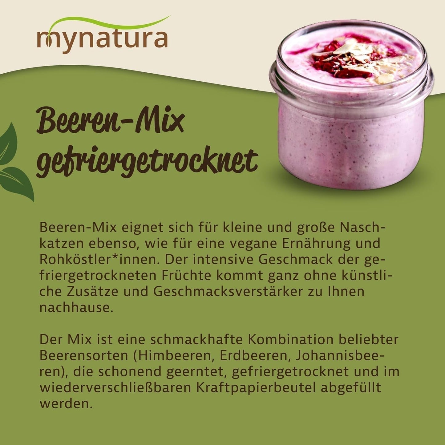 Mynatura Kleurrijke mix van gevriesdroogde bessen I Fruitmix I Frambozen I Zwarte bessen I Aardbeien I Fruitsnacks I Veganistisch I 350g Gedroogde producten Naty Shop