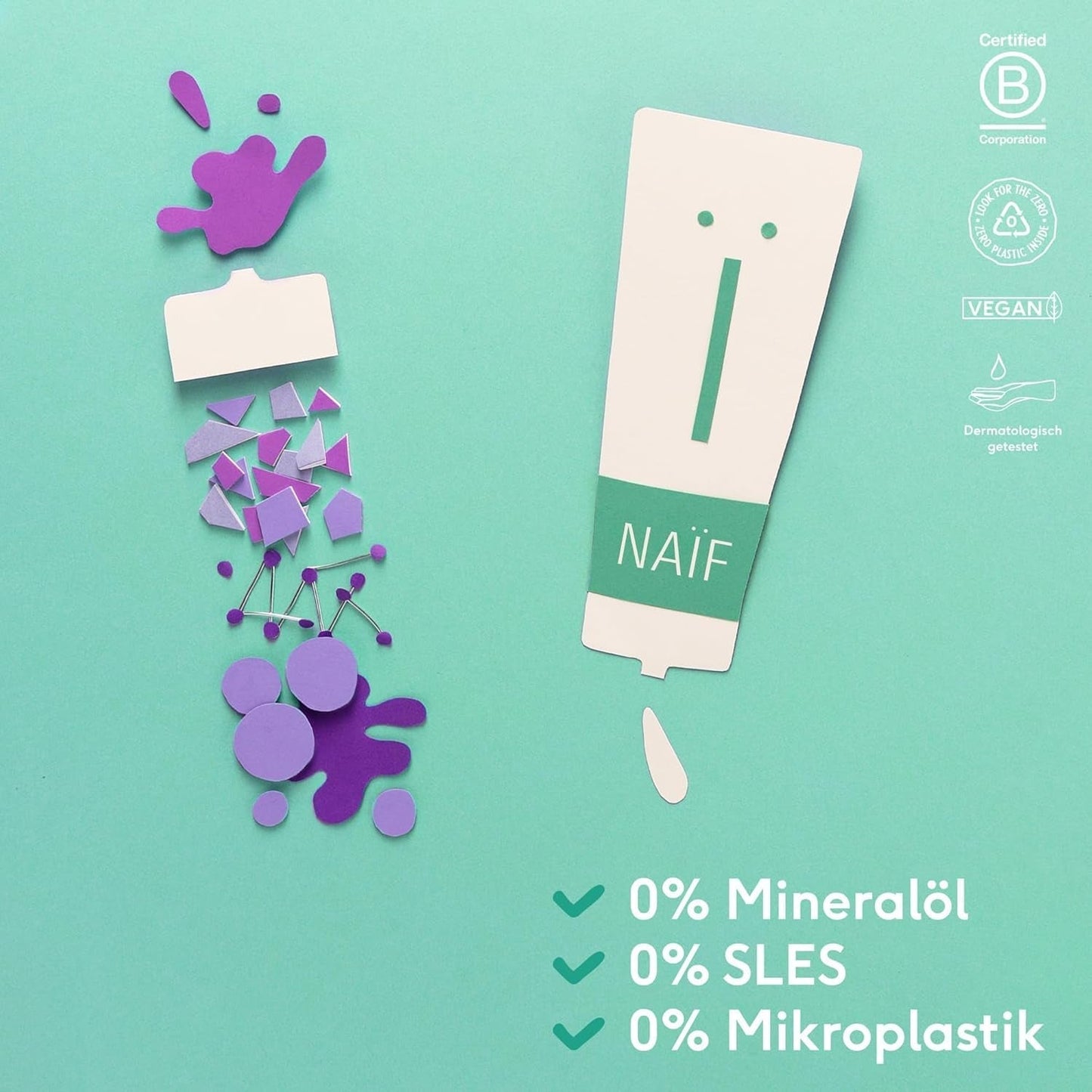 Naïf - Verzorgende shampoo - voor baby's en kinderen - Babyshampoo met natuurlijke ingrediënten - 100% vegan - 0% SLES - Zonder microplastics, siliconen en parabenen - 200 ml Kinderen - Bad- en Huidverzorging Naty Shop